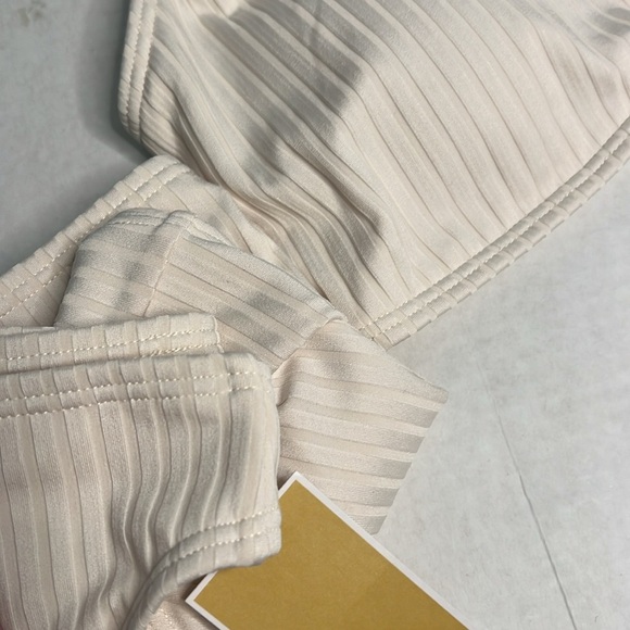 MICHAEL MICHAEL KORS RIBBED CREAM/BEIGE BIKINI MEDIUM - Picture 16 of 16